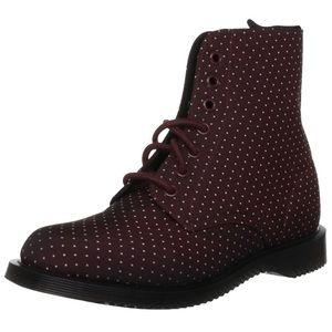 Doc Martens Evan Maroon &White Poka Dots